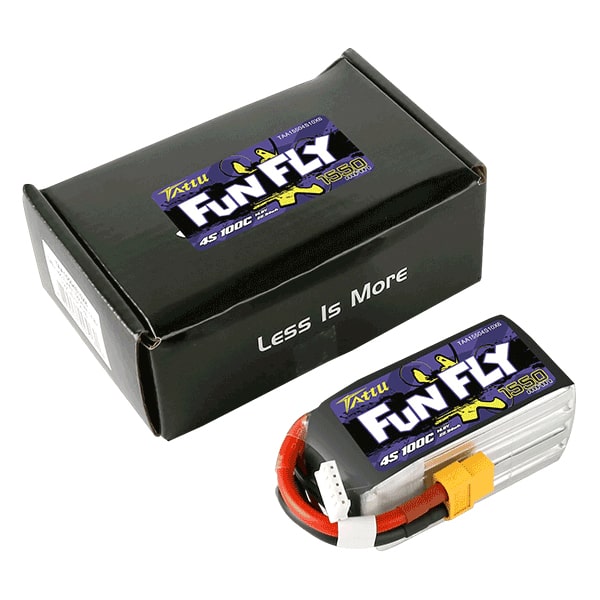 باتری 4 سل 1550mah-100c FunFly Tattu لیتیوم پلیمر - مدل ایران - مرکز تخصصی سرگرمی های رادیوکنترل